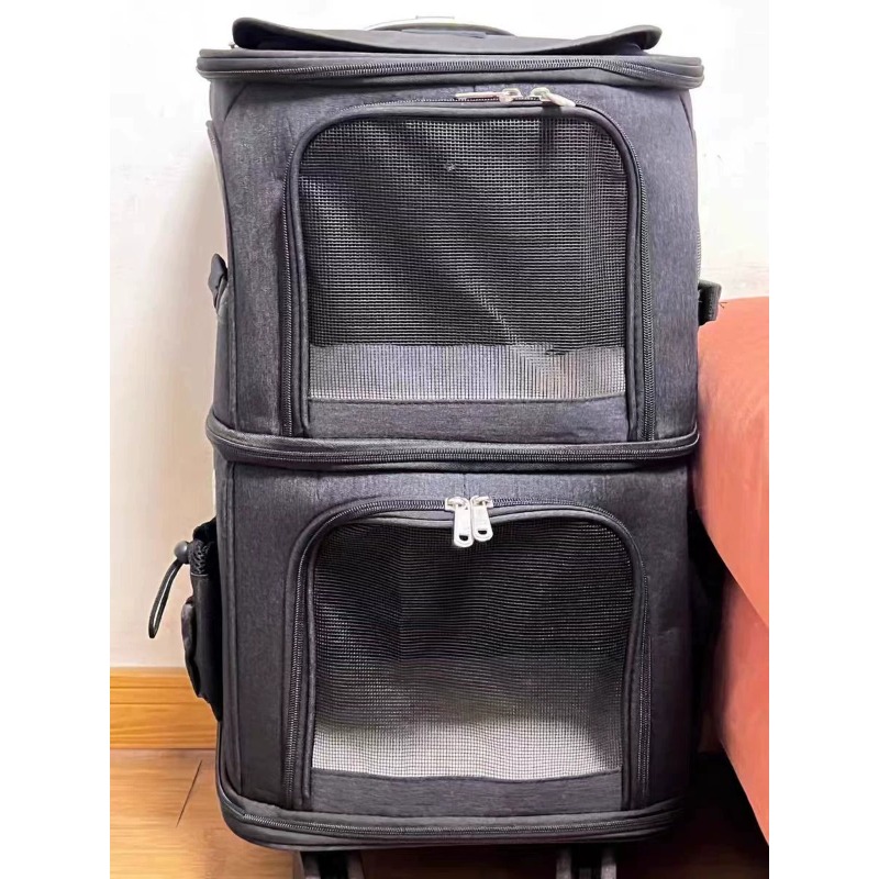 Foldable Rolling Luggage Bag - Hanbang Dubbellaagse Huisdier Draagtas met Draaibare