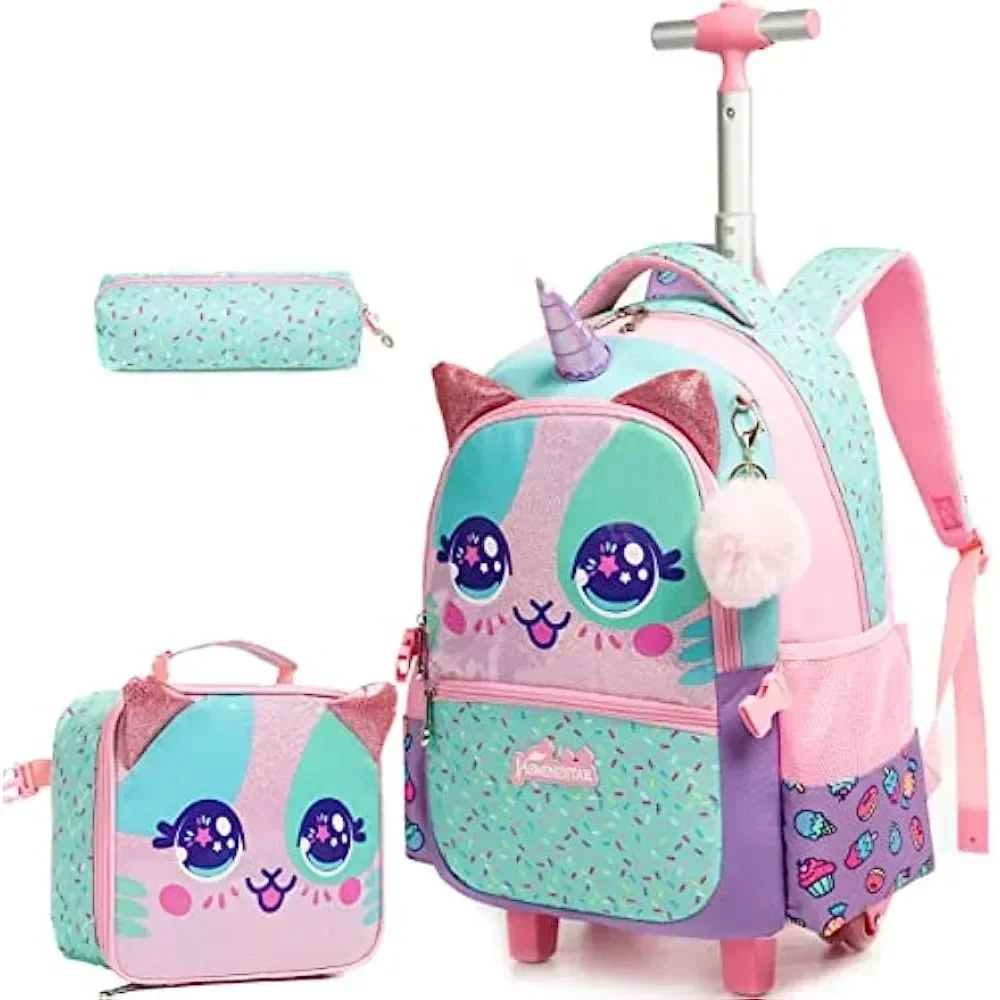 Foldable Rolling Luggage Bag - 3 STKS Leuke Rollende Rugzak voor