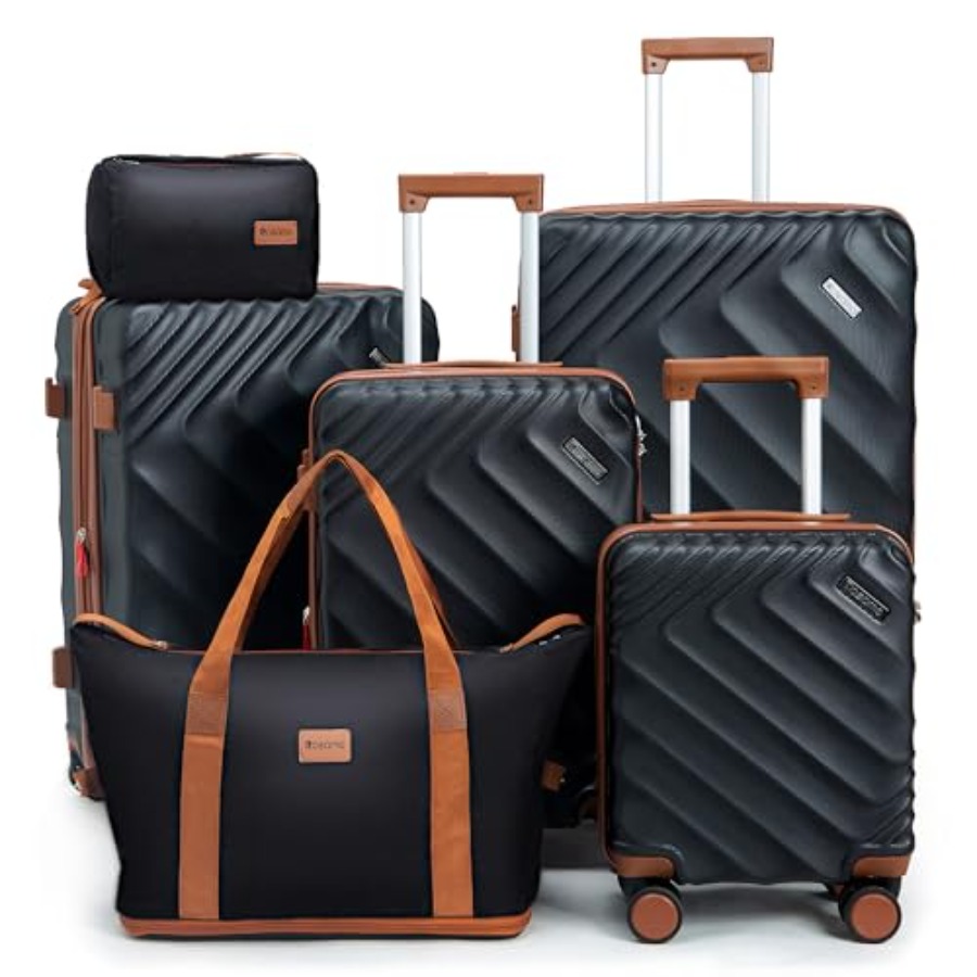 Expandable Hard Shell Luggage Set - 6-delige hardcase uitbreidbare bagageset, door luchtvaartmaatschappijen