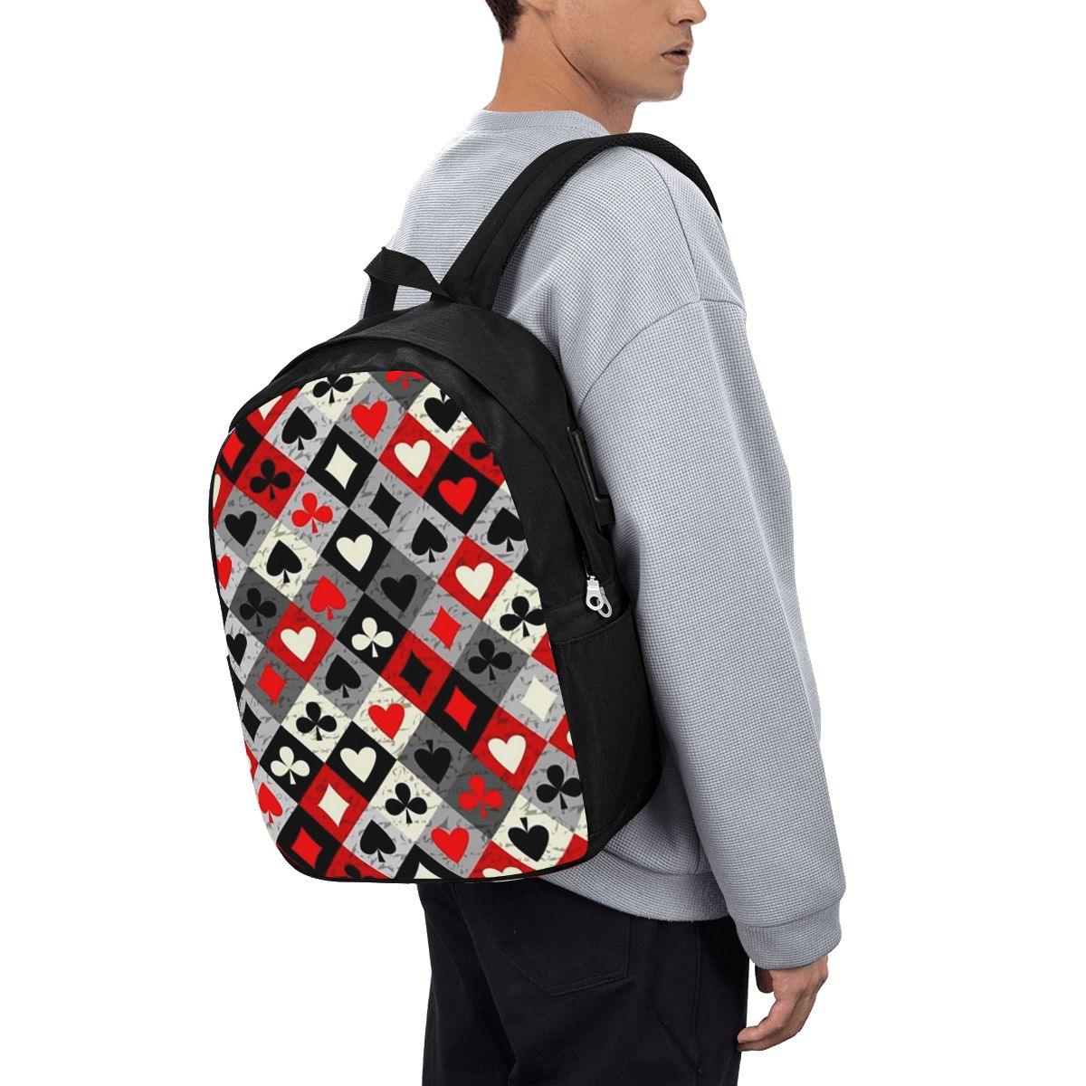 Travel Bags - Speelkaarten Poker Print Rugzak Reisnotebooktas Computer