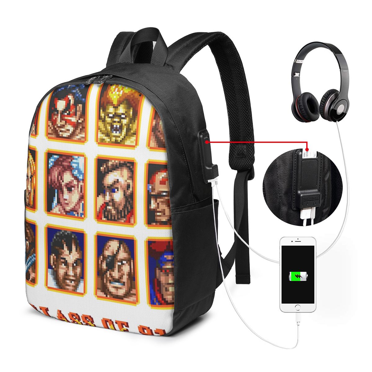 Travel Bags - Defeated Portraits Super Street Fighter Rugzak