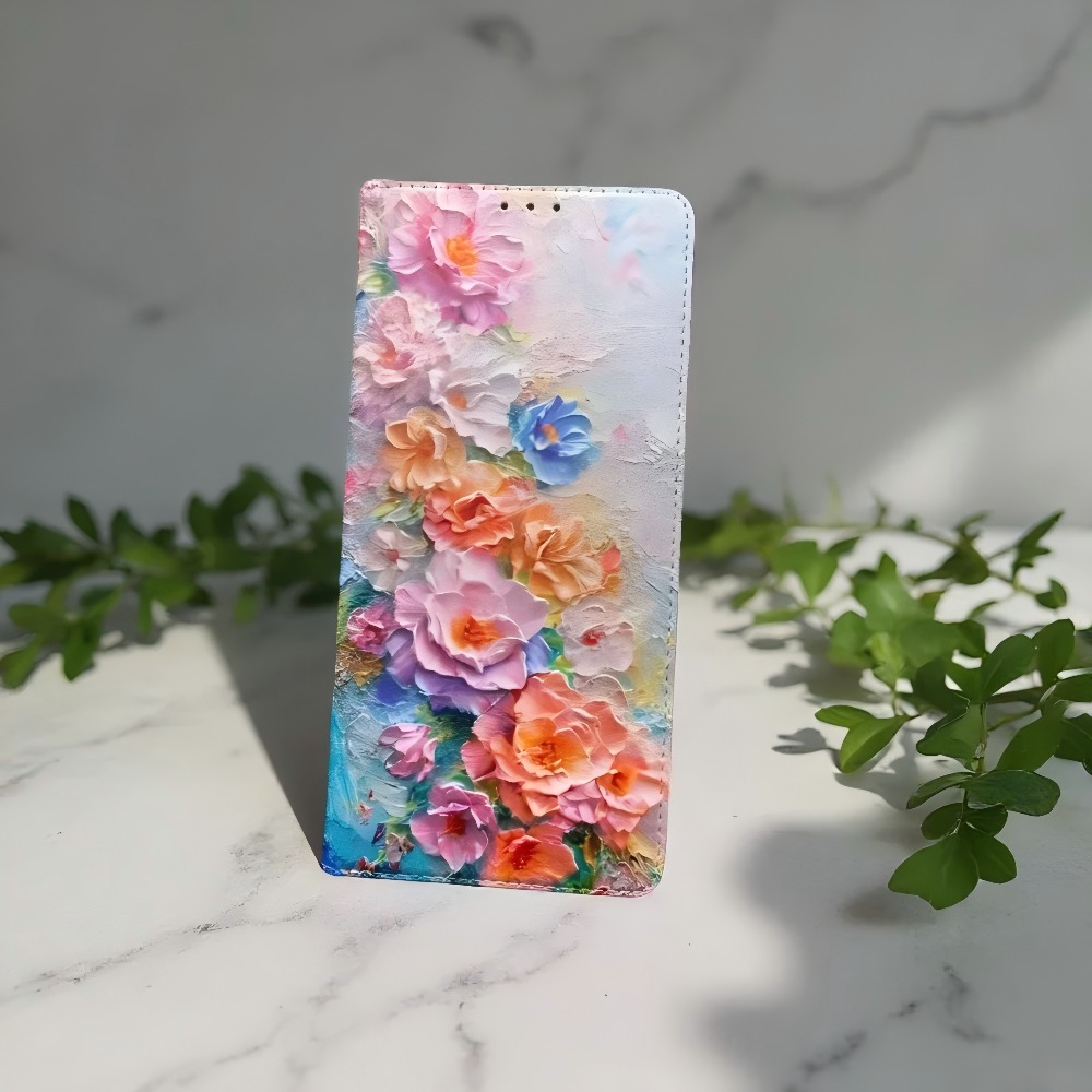 Wallets - Geschilderde magnetische flip lederen portemonnee hoes