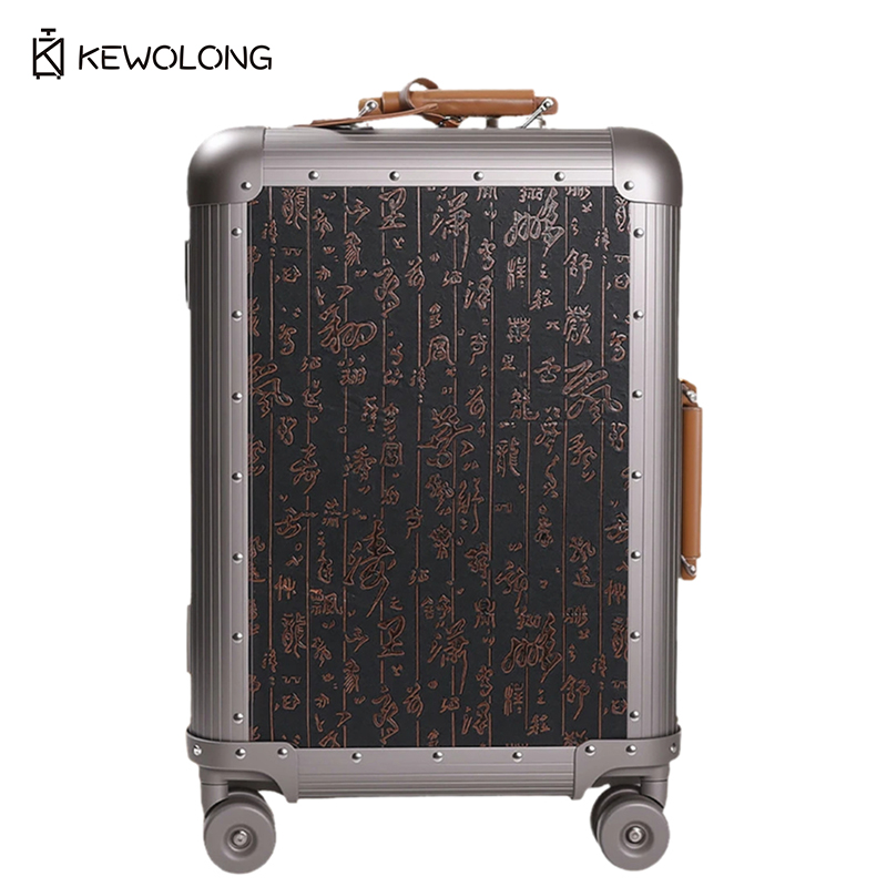 Spinner Wheel Rolling Suitcase 20 Inch - Volledig aluminium-magnesiumlegering spinnerkoffer 20/24 inch, Chinese