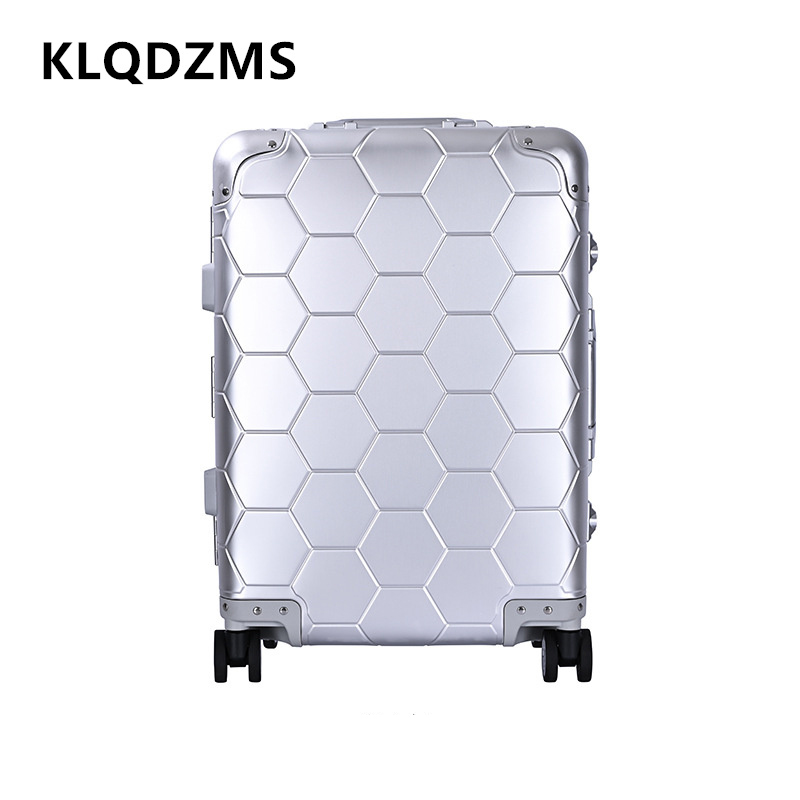 Spinner Wheel Rolling Suitcase 20 Inch - KLQDZMS Cabinekoffer Volledig aluminium magnesiumlegering Boarding