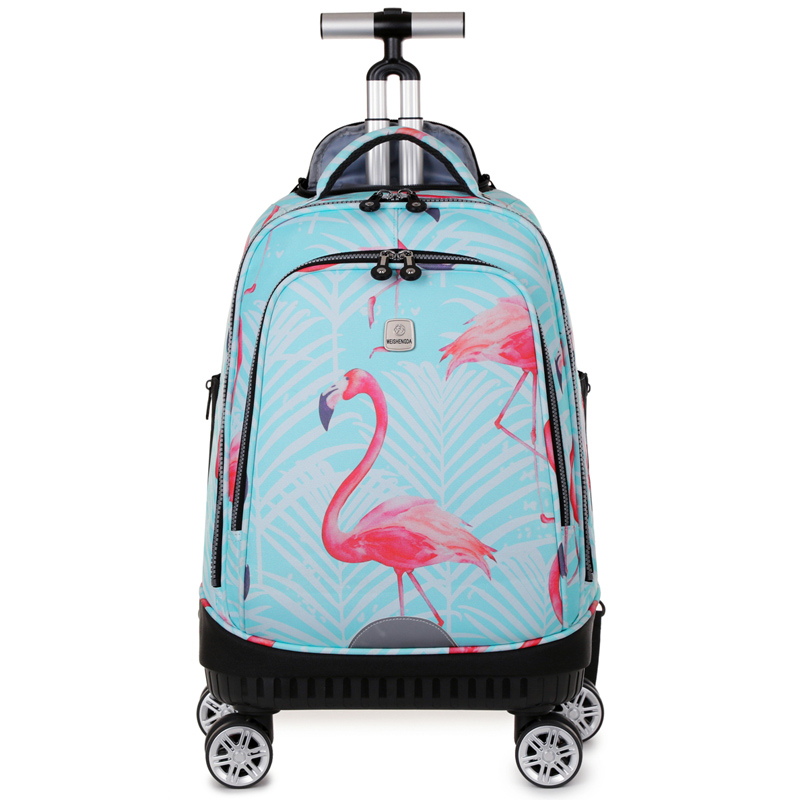 Foldable Rolling Luggage Bag - Rollende rugzak met spinnerwielen, rolreislaptoprugzak voor