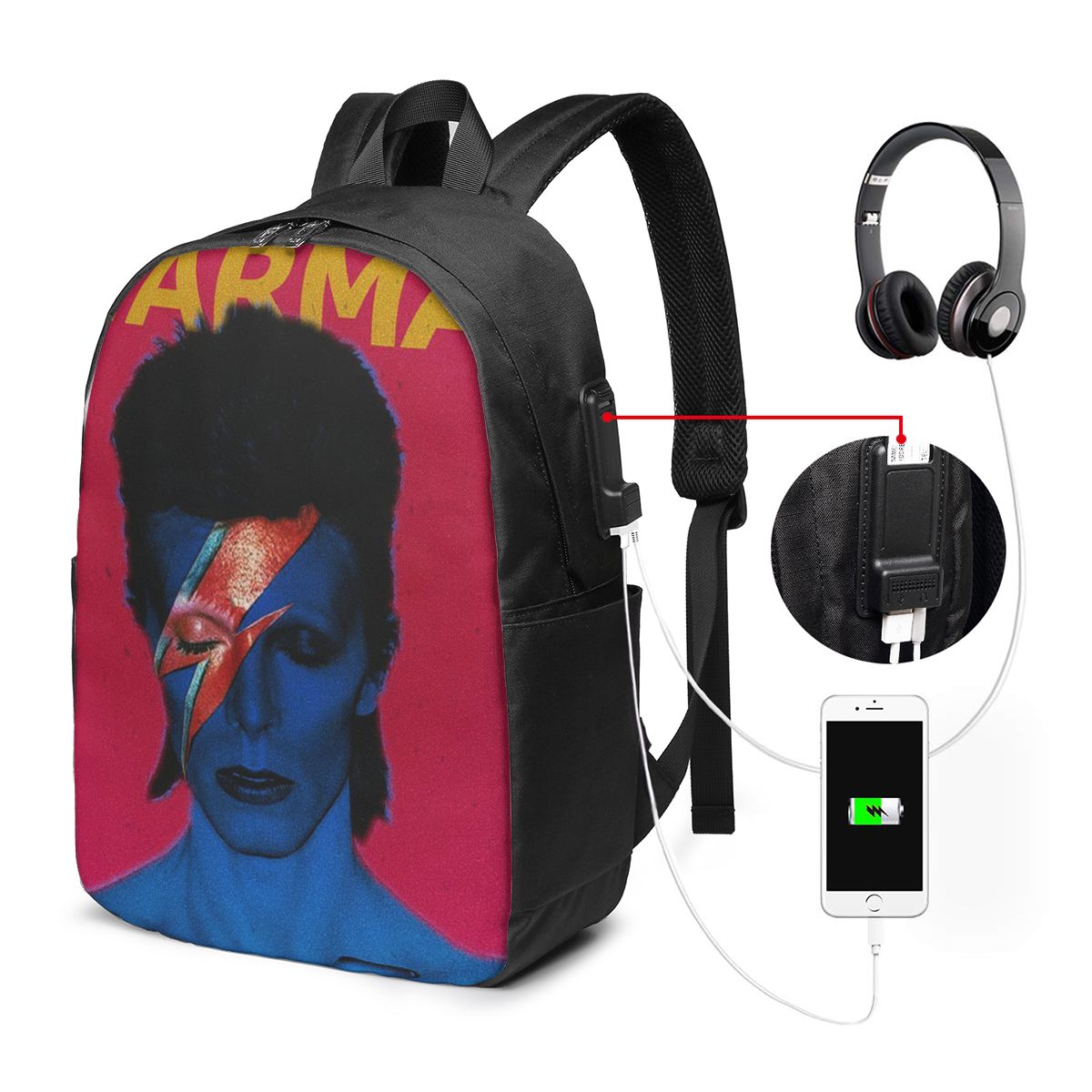 Travel Bags - Davids Bowied Rugzak Reisnotebooktas Computer Student