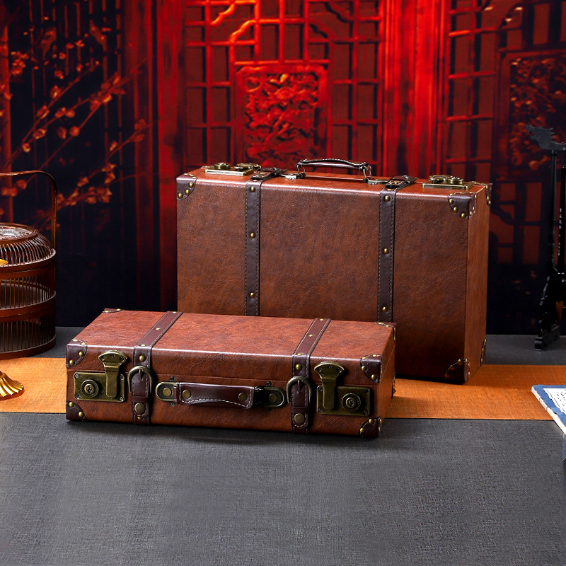 Retro Vintage Trunk Suitcase - Vintage houten koffer Multifunctionele retro opbergdoos