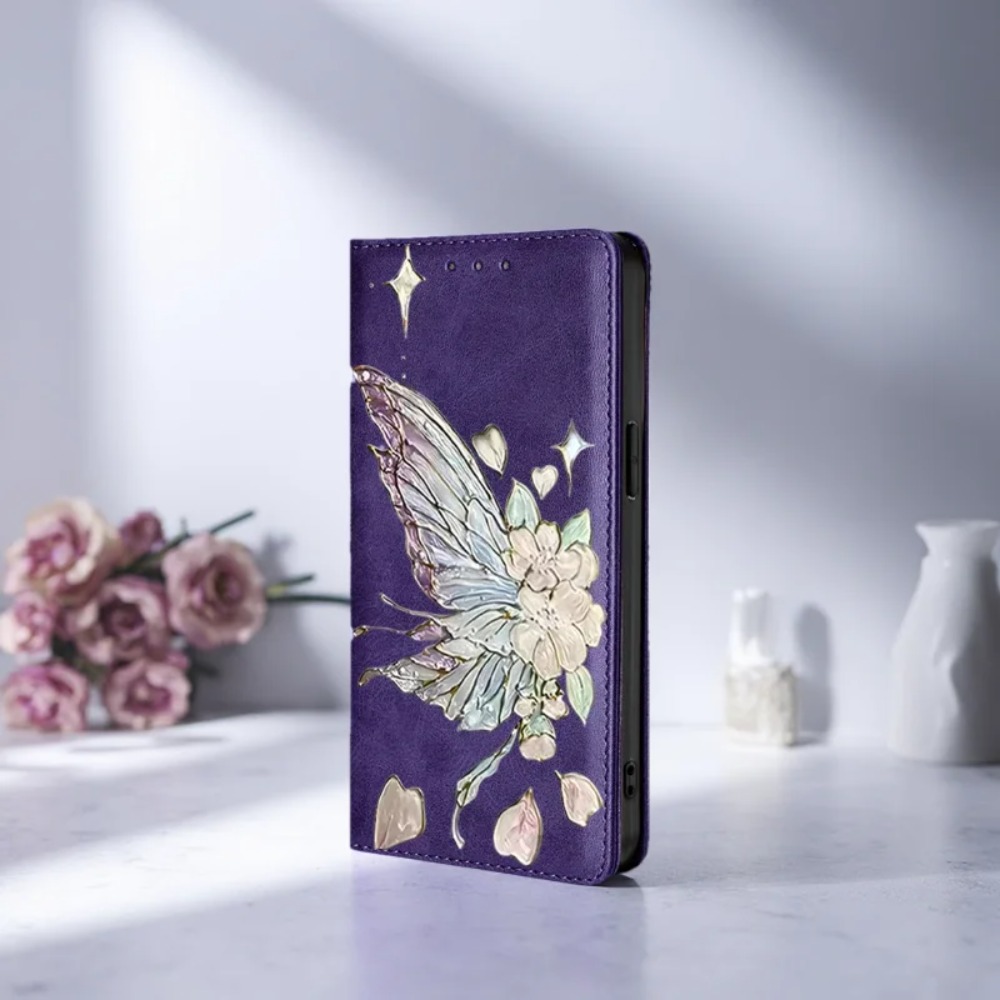 Wallets - Geschilderde magnetische flip lederen portemonnee hoes