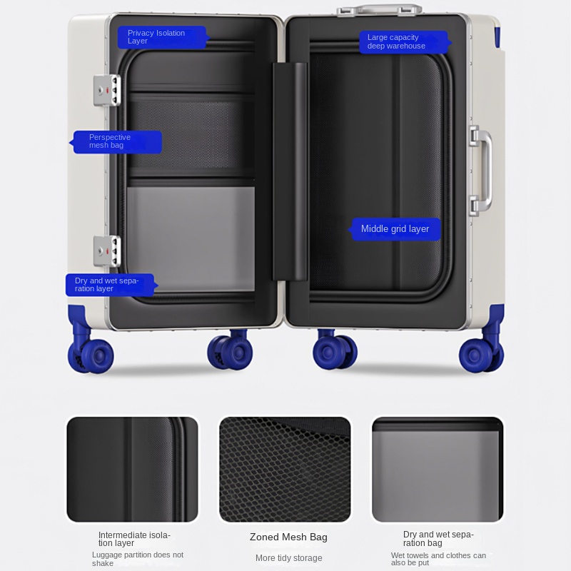 Bagage met opening aan de voor - Aluminum Frame Carry On Luggage recensie en prijs