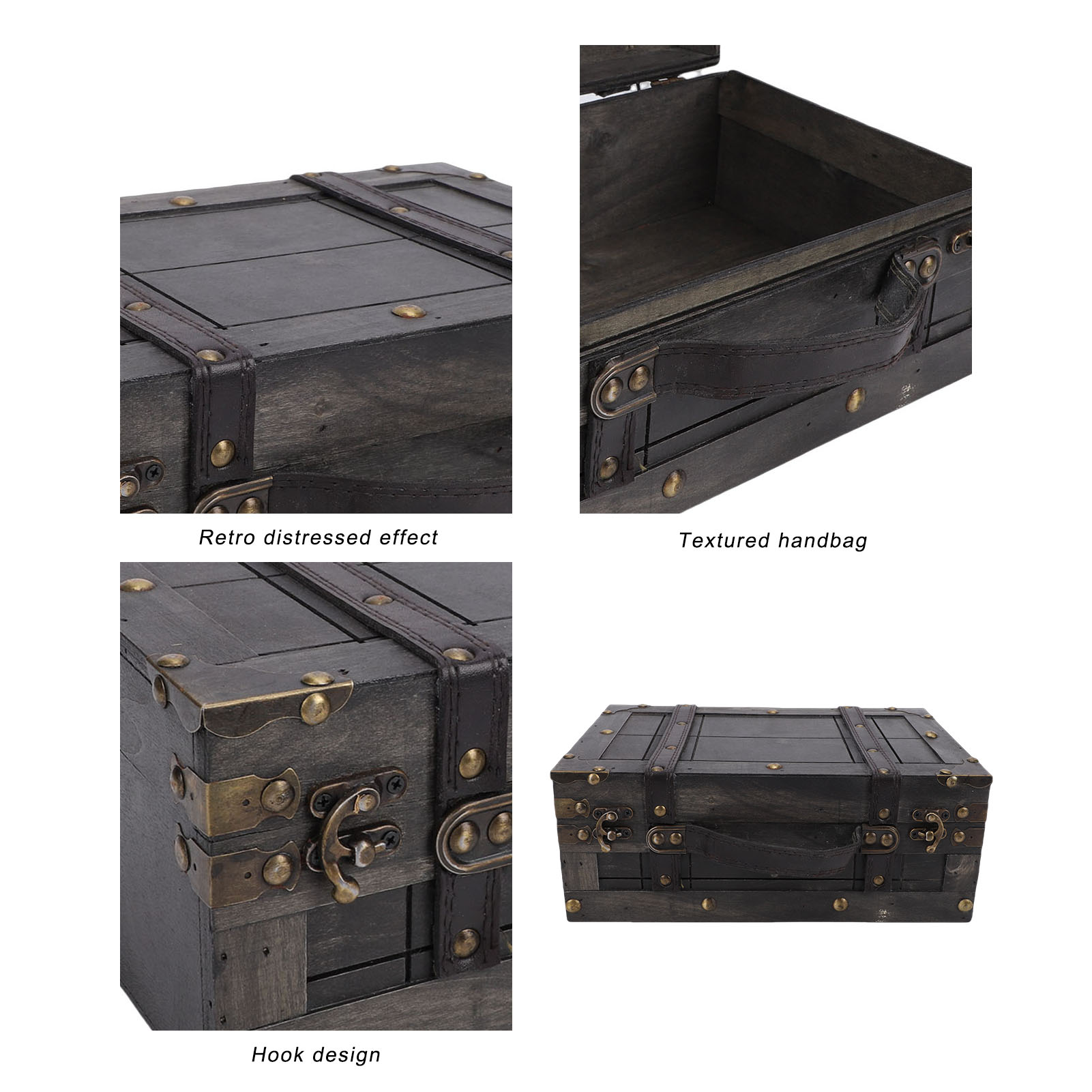 Houten opbergkist Houten kist  - Retro Vintage Trunk Suitcase recensie en prijs