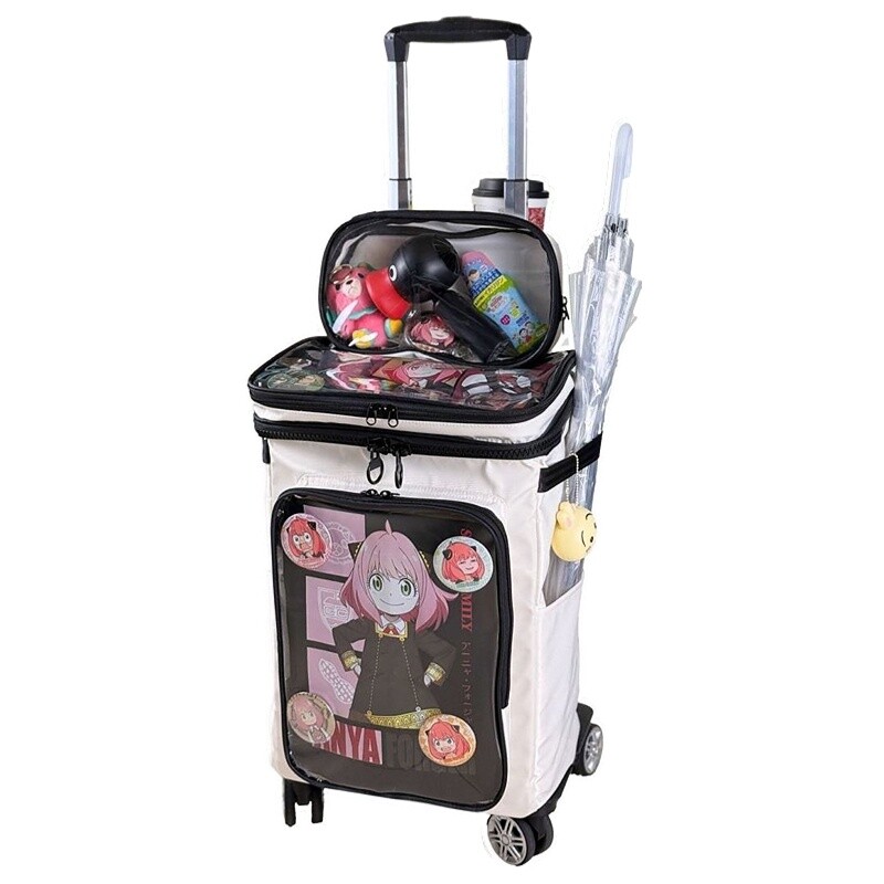 Harajuku stijl cartoon transpa - Spinner Wheel Rolling Suitcase 20 Inch recensie en prijs
