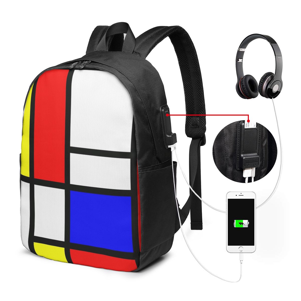 Piet Mondriaan Compositie Rugz - Travel Bags recensie en prijs