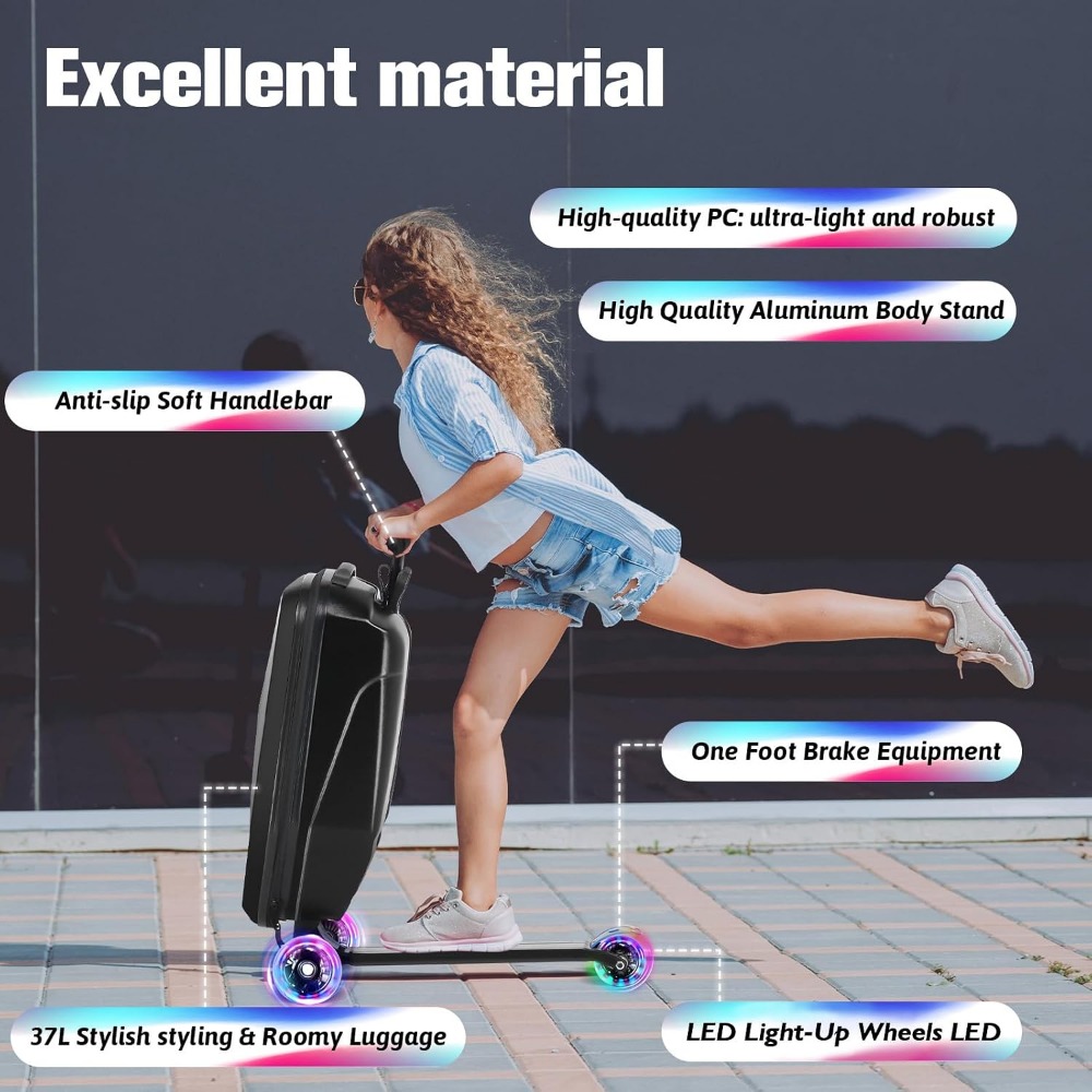 Scooter-koffer voor kinderen:  - Kids Ride On Suitcase Scooter recensie en prijs